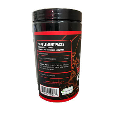 muscle fortress muscle cree creatine nutrition label